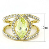 TK3578 - IP Gold(Ion Plating) Stainless Steel Ring with AAA Grade CZ in Apple Green color - Alamode - Flyclothing LLC