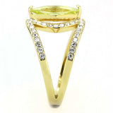 TK3578 - IP Gold(Ion Plating) Stainless Steel Ring with AAA Grade CZ in Apple Green color - Alamode - Flyclothing LLC
