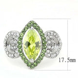 TK3579 - No Plating Stainless Steel Ring with AAA Grade CZ in Apple Green color - Alamode - Flyclothing LLC