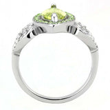 TK3579 - No Plating Stainless Steel Ring with AAA Grade CZ in Apple Green color - Alamode - Flyclothing LLC