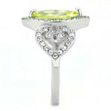 TK3579 - No Plating Stainless Steel Ring with AAA Grade CZ in Apple Green color - Alamode - Flyclothing LLC