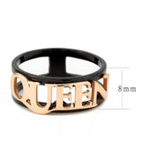 TK3584 - IP Rose Gold+ IP Black (Ion Plating) Stainless Steel Ring with No Stone - Alamode - Flyclothing LLC