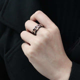 TK3584 - IP Rose Gold+ IP Black (Ion Plating) Stainless Steel Ring with No Stone - Alamode - Flyclothing LLC