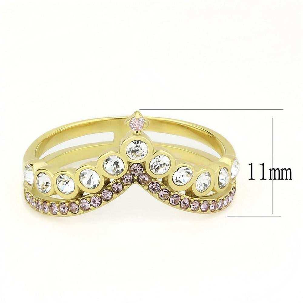 TK3587 - IP Gold(Ion Plating) Stainless Steel Ring with AAA Grade CZ in Rose - Alamode - Flyclothing LLC
