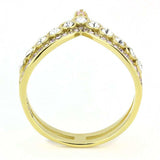 TK3587 - IP Gold(Ion Plating) Stainless Steel Ring with AAA Grade CZ in Rose - Alamode - Flyclothing LLC