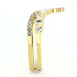 TK3587 - IP Gold(Ion Plating) Stainless Steel Ring with AAA Grade CZ in Rose - Alamode - Flyclothing LLC