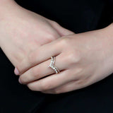 TK3587 - IP Gold(Ion Plating) Stainless Steel Ring with AAA Grade CZ in Rose - Alamode - Flyclothing LLC