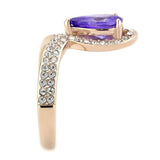 TK3589 - IP Rose Gold(Ion Plating) Stainless Steel Ring with AAA Grade CZ in Tanzanite - Alamode - Flyclothing LLC