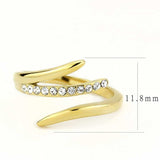 TK3590 - IP Gold(Ion Plating) Stainless Steel Ring with Top Grade Crystal in Clear - Alamode - Flyclothing LLC