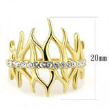 TK3595 - IP Gold(Ion Plating) Stainless Steel Ring with Top Grade Crystal in Clear - Alamode - Flyclothing LLC