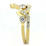 TK3596 - IP Gold(Ion Plating) Stainless Steel Ring with AAA Grade CZ in Clear - Alamode - Flyclothing LLC