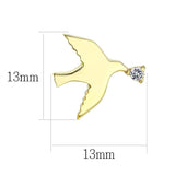 TK3603 - IP Gold(Ion Plating) Stainless Steel Earrings with AAA Grade CZ in Clear - Alamode - Flyclothing LLC