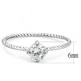 TK3604 - No Plating Stainless Steel Ring with AAA Grade CZ in Clear - Alamode - Flyclothing LLC