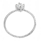 TK3604 - No Plating Stainless Steel Ring with AAA Grade CZ in Clear - Alamode - Flyclothing LLC