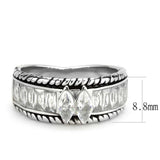 TK3606 - No Plating Stainless Steel Ring with AAA Grade CZ in Clear - Alamode - Flyclothing LLC