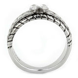 TK3606 - No Plating Stainless Steel Ring with AAA Grade CZ in Clear - Alamode - Flyclothing LLC
