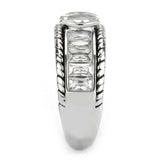 TK3606 - No Plating Stainless Steel Ring with AAA Grade CZ in Clear - Alamode - Flyclothing LLC