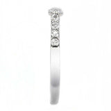 TK3607 - No Plating Stainless Steel Ring with AAA Grade CZ in Clear - Alamode - Flyclothing LLC