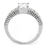 TK3608 - No Plating Stainless Steel Ring with AAA Grade CZ in Clear - Alamode - Flyclothing LLC