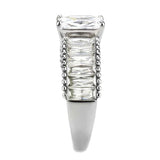 TK3608 - No Plating Stainless Steel Ring with AAA Grade CZ in Clear - Alamode - Flyclothing LLC