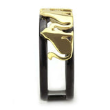 TK3609 - IP Gold+ IP Black (Ion Plating) Stainless Steel Ring with No Stone - Alamode - Flyclothing LLC