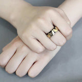 TK3609 - IP Gold+ IP Black (Ion Plating) Stainless Steel Ring with No Stone - Alamode - Flyclothing LLC