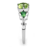 TK3610 - No Plating Stainless Steel Ring with Crystal in Peridot - Alamode - Flyclothing LLC