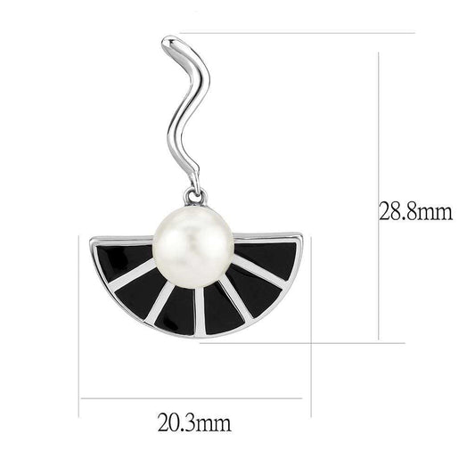 TK3612 - No Plating Stainless Steel Earrings with Synthetic Pearl in White - Alamode - Flyclothing LLC
