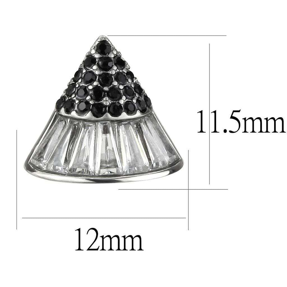 TK3613 - No Plating Stainless Steel Earrings with AAA Grade CZ in Clear - Alamode - Flyclothing LLC