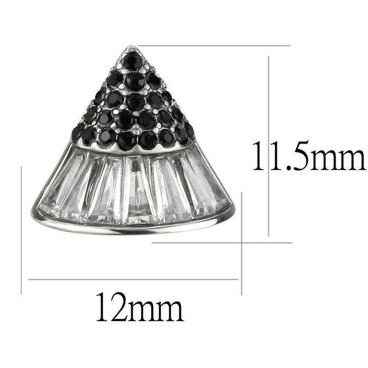 TK3613 - No Plating Stainless Steel Earrings with AAA Grade CZ in Clear - Alamode - Flyclothing LLC