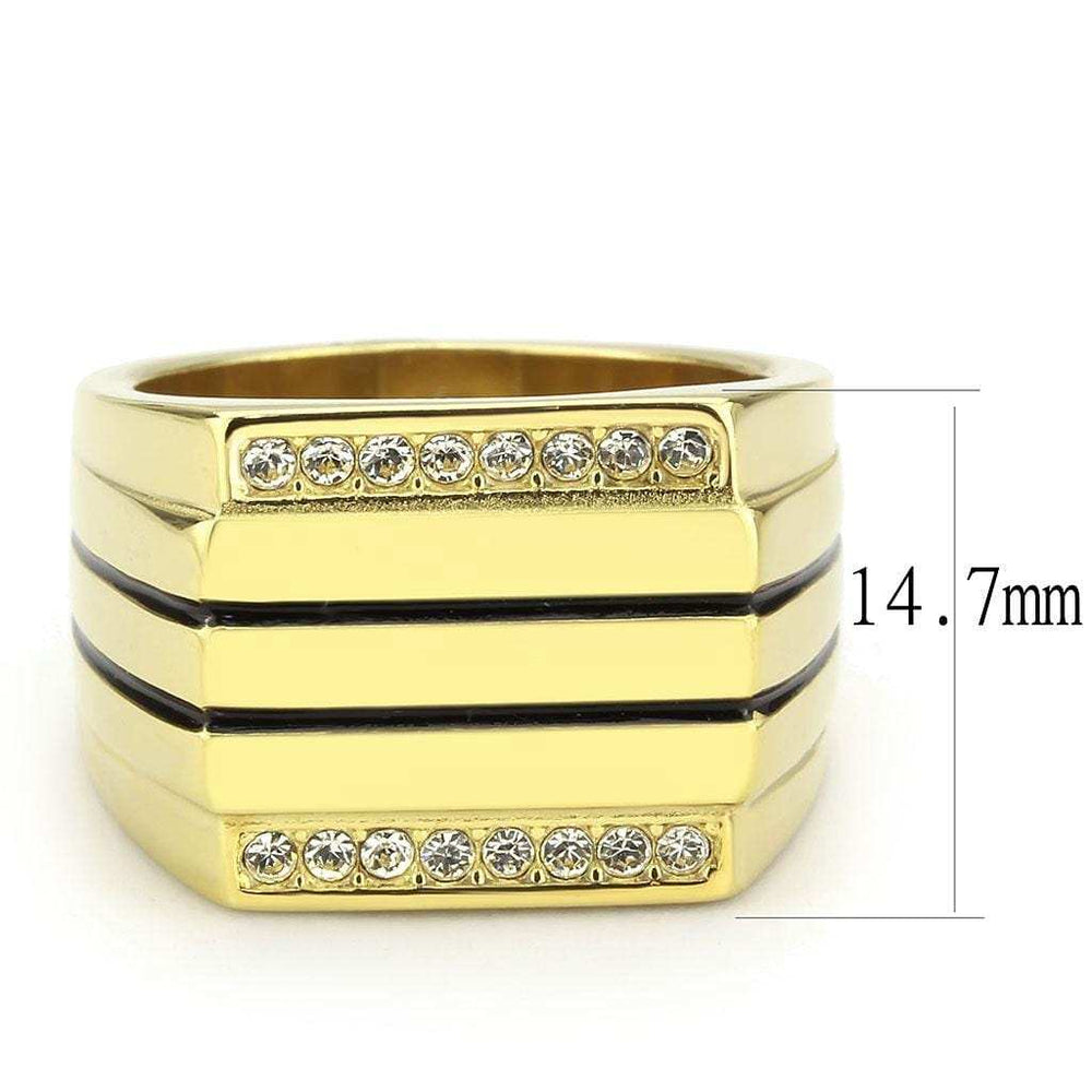 TK3618 - IP Gold(Ion Plating) Stainless Steel Ring with Top Grade Crystal in Clear - Alamode - Flyclothing LLC