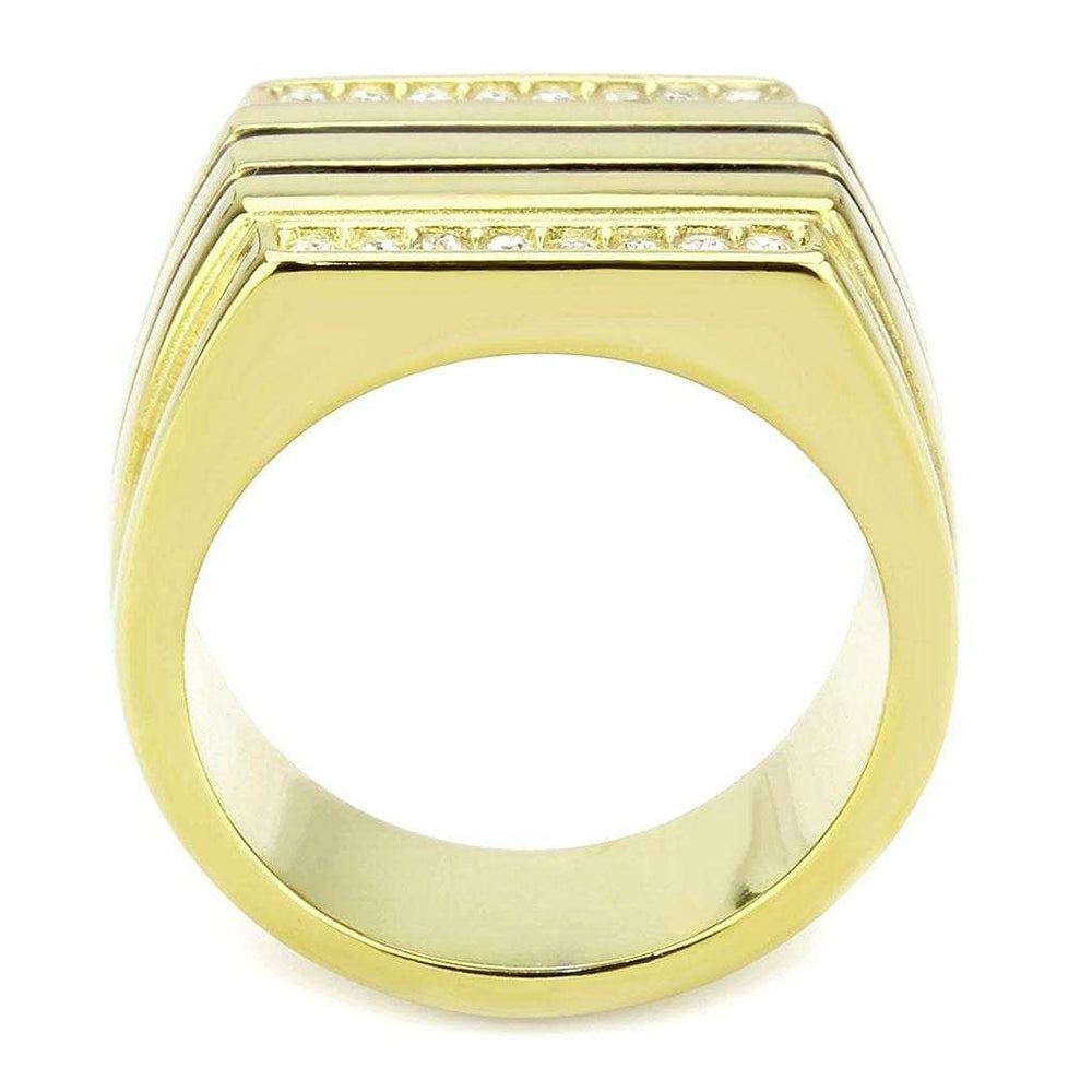 TK3618 - IP Gold(Ion Plating) Stainless Steel Ring with Top Grade Crystal in Clear - Alamode - Flyclothing LLC