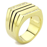 TK3618 - IP Gold(Ion Plating) Stainless Steel Ring with Top Grade Crystal in Clear - Alamode - Flyclothing LLC