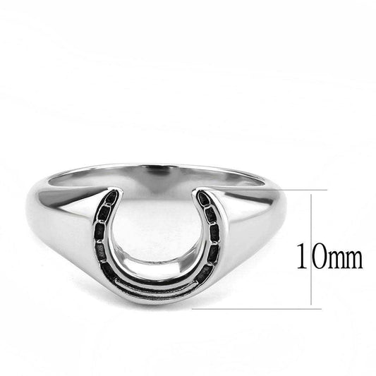 TK3619 - High polished (no plating) Stainless Steel Ring with No Stone - Alamode - Flyclothing LLC
