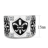 TK3621 - High polished (no plating) Stainless Steel Ring with AAA Grade CZ in Clear - Alamode - Flyclothing LLC