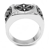 TK3621 - High polished (no plating) Stainless Steel Ring with AAA Grade CZ in Clear - Alamode - Flyclothing LLC