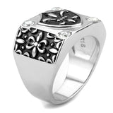 TK3621 - High polished (no plating) Stainless Steel Ring with AAA Grade CZ in Clear - Alamode - Flyclothing LLC