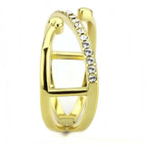 TK3625 - IP Gold(Ion Plating) Stainless Steel Ring with Top Grade Crystal in Clear - Alamode - Flyclothing LLC
