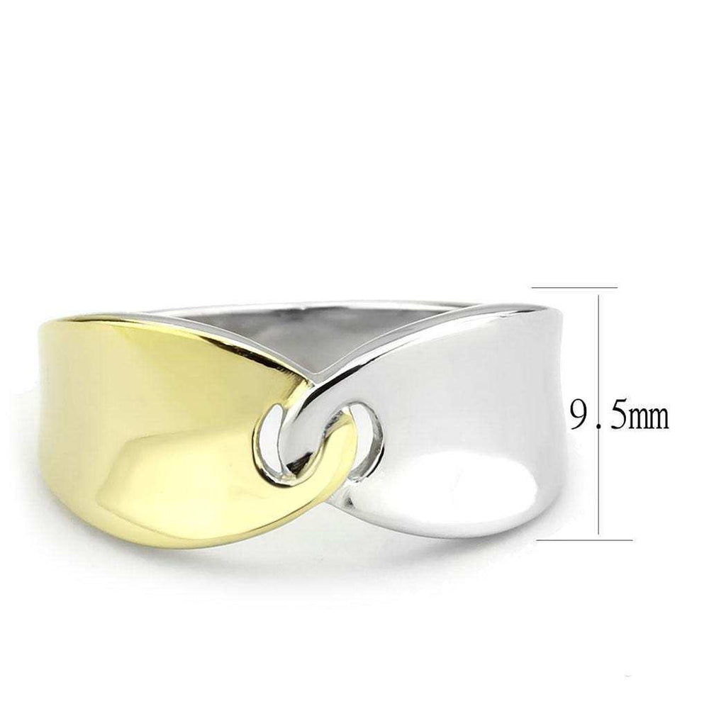 TK3630 - Two-Tone IP Gold (Ion Plating) Stainless Steel Ring with No Stone - Alamode - Flyclothing LLC