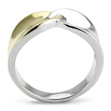 TK3630 - Two-Tone IP Gold (Ion Plating) Stainless Steel Ring with No Stone - Alamode - Flyclothing LLC