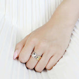 TK3630 - Two-Tone IP Gold (Ion Plating) Stainless Steel Ring with No Stone - Alamode - Flyclothing LLC