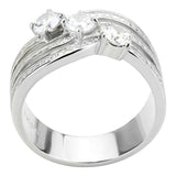 TK3633 - High polished (no plating) Stainless Steel Ring with AAA Grade CZ in Clear - Alamode - Flyclothing LLC