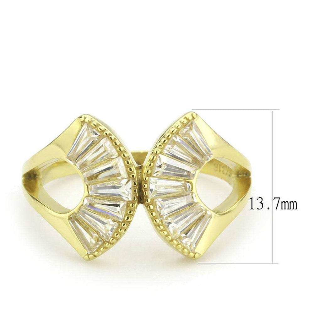 TK3638 - IP Gold(Ion Plating) Stainless Steel Ring with AAA Grade CZ in Clear - Alamode - Flyclothing LLC