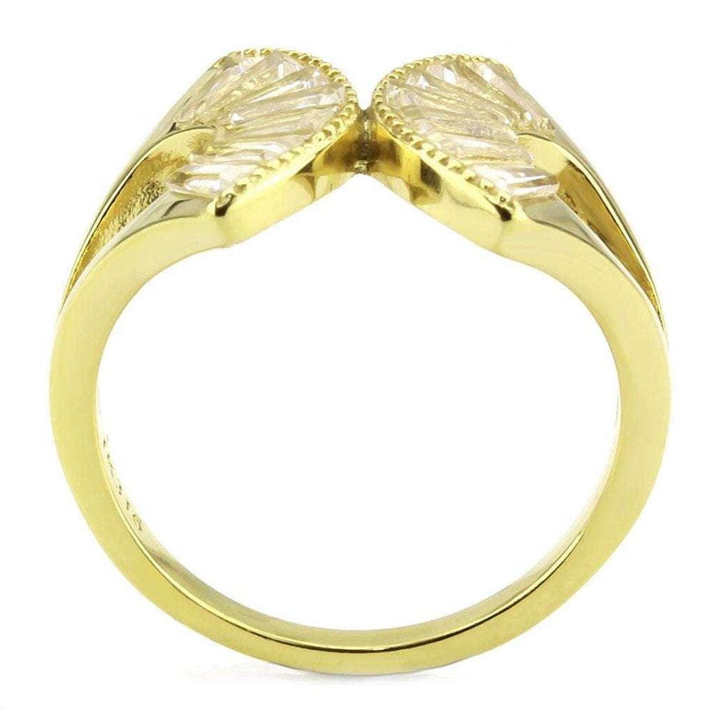 TK3638 - IP Gold(Ion Plating) Stainless Steel Ring with AAA Grade CZ in Clear - Alamode - Flyclothing LLC