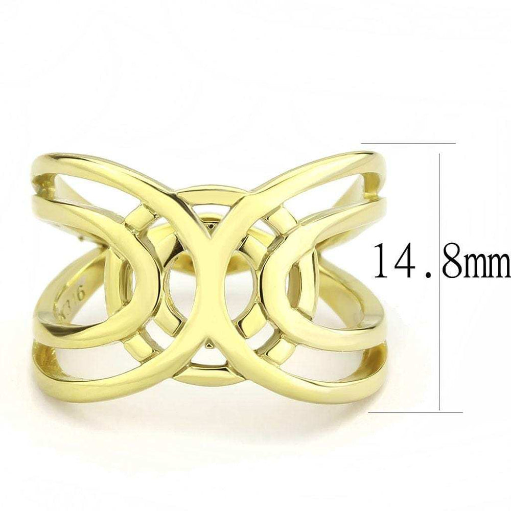TK3639 - IP Gold(Ion Plating) Stainless Steel Ring with No Stone - Alamode - Flyclothing LLC