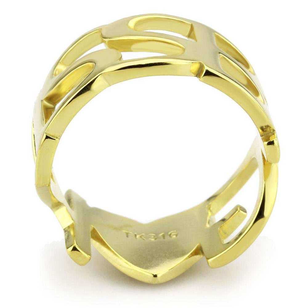 TK3640 - IP Gold(Ion Plating) Stainless Steel Ring with No Stone - Alamode - Flyclothing LLC