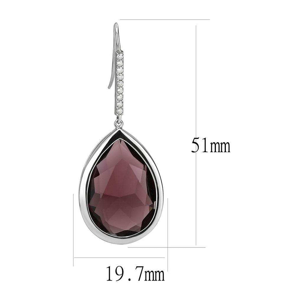 TK3647 - High polished (no plating) Stainless Steel Earrings with Top Grade Crystal in Amethyst - Alamode - Flyclothing LLC