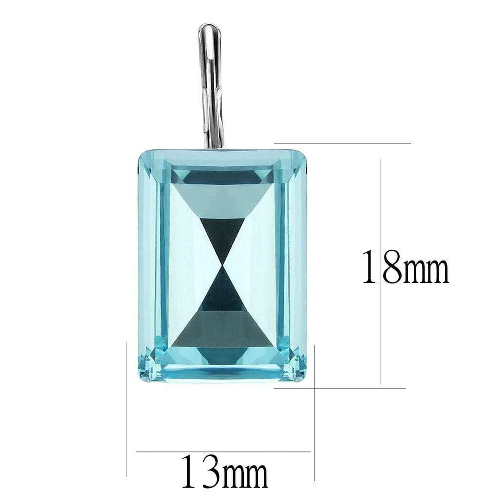 TK3649 - High polished (no plating) Stainless Steel Earrings with Top Grade Crystal in Sea Blue - Alamode - Flyclothing LLC
