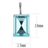 TK3649 - High polished (no plating) Stainless Steel Earrings with Top Grade Crystal in Sea Blue - Alamode - Flyclothing LLC