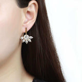 TK3661 - IP Gold(Ion Plating) Stainless Steel Earrings with Top Grade Crystal in Clear - Alamode - Flyclothing LLC